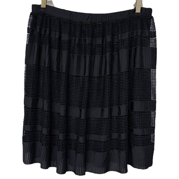 ALFANI Skirt Size XXL Black Mesh Flowy Elastic Waist Full Mini NWOT - Picture 2 of 7